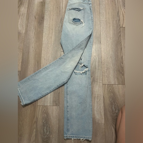 Flying Monkey Light Blue Distressed Jeans - Picture 2 of 3